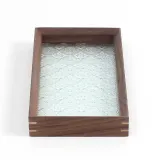 엔틱 플라워 유리트레이(30x14cm) (월넛)