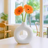 루미 도자기 인테리어 꽃병 화이트 19.5cm 화이트