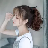 리본 웨이브 포니테일 가발 2p세트