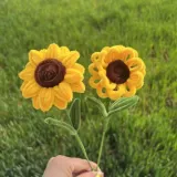 시들지 않는 모루 해바라기 꽃 한송이 조화