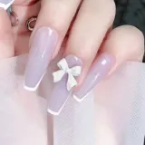 블랙 리본 젤 네일재료 화이트 네일 파츠 셀프 네일샵