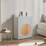 디포랙 LED 원형 콘솔 수납장 600