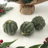 퓨어그린 패브릭 장식볼 3p(8cm (세로줄폼폼이))