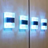 LED 포스 화이트 태양광 벽부등 4p 무선 태양광외등