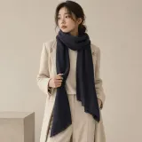 네이비 어깨숄 롱사이즈 머플러