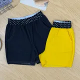 키즈 아동 어린이 팬츠 배색 땡땡이 밴딩 와이드 반바지