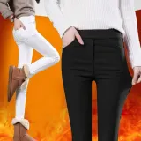 겨울 팬츠 슬림핏 기모 바지 허리밴딩 방한 보온 바지