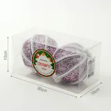 샤인퍼플 글리터 장식볼 2p(10cm) (실버&화이트)