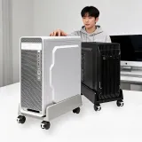 PC 쿨링받침대 거치대 컴퓨터 본체 이동식 고정바퀴 PC캐리어 사무실 책상