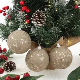 샴페인골드 글리터 장식볼 3p(8cm) (레터링)
