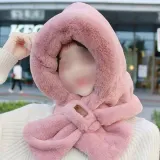 후드목도리 밍크털 방한모자 일체형 겨울 털모자 귀도리
