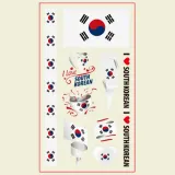 태극기 타투 스티커 태극마크 레터링 물타투 DD-12822