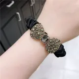 블랙 헤어스크런치 여성머리끈 리본 2P