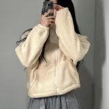 후리스 집업 자켓 여성용 뽀글이 점퍼 양털 플리스 2컬러