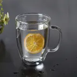 바오 뚜껑 유리컵(430ml) 이중유리 머그컵