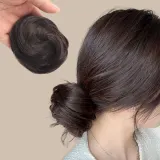 똥머리 집게핀 가발(생머리) (브라운) 올림머리