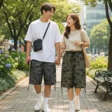 카고 버뮤다 댕글링 남녀 밀리터리 카모 반바지시