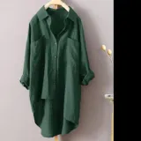 롱셔츠 언발 블라우스 여성 블라우스 롱셔츠
