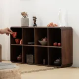 흑호두나무 찻잔 진열장 (8칸)