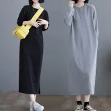 맨투맨 원피스 긴팔 무지 데일리 롱원피스 양포켓 베이직 핏