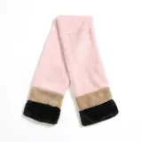 쁘띠 배색 퍼 머플러(핑크)  여자목도리
