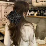 블랙 빅리본 집게핀 빅사이즈 헤어핀