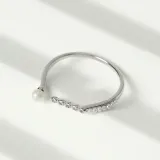 [비쥬홀릭] 실버925 백금도금 진주 큐빅 은반지