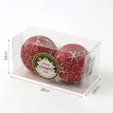 루비레드 글리터 장식볼 2p(10cm) (함박눈결정)