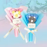 미니 니트 꽃다발 뜨개질조화 작은꽃다발 생일꽃 데코용품 기념일선물