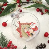 스노우 투명 장식볼(12cm) (산타루돌프)