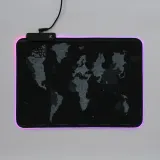 RGB LED 마우스패드 세계지도 조명 논슬립 게이밍패드