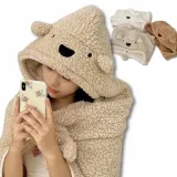 담요 망또 곰돌이 입는 담요 동물 양털무릎담요 후드