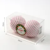 핑크블라썸 패브릭 장식볼 2P(10cm) (화이트&핑크)