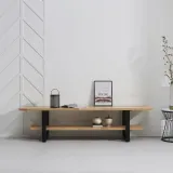 디포랙 2단 원목 선반 거실장 2100 J2021