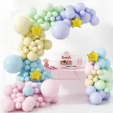 해피데코 이벤트 생일 파티장식 풍선세트(5색마카롱)