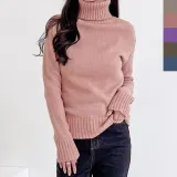여성 목폴라 티셔츠 긴팔 니트 가을 겨울 데일리 터틀넥 이너웨어