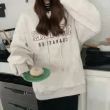 여성 레터링 기모 맨투맨 후드 긴팔 티셔츠 홈웨어 상의