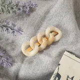 [엔젤슈슈] 마블링 체인 앞머리 집게핀 아이보리