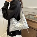 *당일배송* 발레코어 더블 리본 셔링 숄더백 실버 은색 여성 백팩 가방