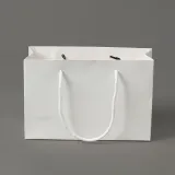 심플 무지 가로형 종이 쇼핑백 10p(21x14cm) (화이트)