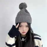 폼폼 방울 니트 비니(그레이) 방울모자
