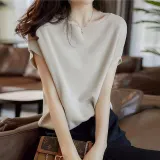 여름 반팔 니트 쿨링 소재 데일리 상의