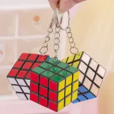 큐브모양 미니열쇠고리 가방포인트 장식 3단 굿즈키링