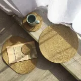 밀짚 라탄 냄비받침 컵받침 테이블매트 24cm