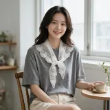 레이스 스카프 망사 쉬폰 여름 두건 헤어 커치프 답례품