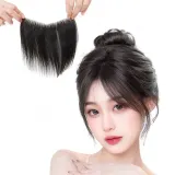 접착식 인모 헤어라인 부분가발(접착면4cm) 이마탈모