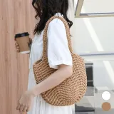 여성 펀칭 숄더백 여름용 니트 가방 데일리 비치백