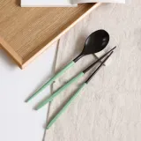 파스텔컬러 옻칠 나무 수저 세트