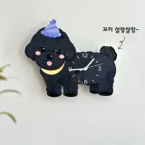 홈테리어 푸들 강아지 무소음 벽시계(색상)