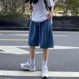 데님 반바지 5부 밴딩 팬츠 남녀공용 버뮤다 쇼츠